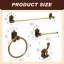 Zonon 5 Pieces Antique Brass Bathroom Hardware Accessories Set Vintage Towel Rack Toilet Paper Holder Towel Ring Robe Hook Wall Mounted for Bathroom Toilet Kitchen(Classic)