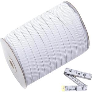Abbaoww 144 Yards Elastic Band 3/8 inch Wide, High Stretchy White Knit Elastic Band for Sewing Waistband Pants DIY Projects
