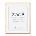 22x28 Picture Frame, 22 x 28 Poster Frame - Solid Oak Wood and Tempered Real Glass, 22"x28" Wood Frame, 22x28 Picture Frame Matted to 18x24, 22 by 28 Art Frame, Natural Oak Color