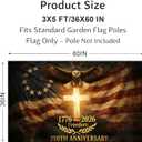 250th Anniversary USA Flag 3x5 ft,250 Year Anniversary Flag,Double Sided Flags Heavy Duty,UV Protection & Fade Resistant & Reinforced Brass Grommets,1776-2026 250 Years Birthday Patriotic Decor for Outdoor,Front Door,Porch,Wall (Luminous Cross)