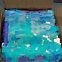 36 PCS Colorful Blue Shimmer Wall Backdrop, Square Sequin Photo Backdrops Panel, Glitter Wall Background for Birthdays, Weddings, Halloween, Engagements, Disco Bachelorette Party Decoration (6FTx6FT)