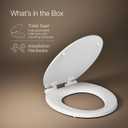 KOHLER 20455-0 Ridgewood Round Soft Close Toilet Seat, Quiet Close, Wood Toilet Seat, Home Essentials, White