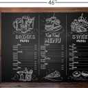 Loddie Doddie Magnetic Chalkboard - 46 in x 34.5 in, Rustic Wood Frame - Menu Board for Kitchen & Magnet Display - Mounting Hardware & Hanging Chalkboard - Meal Planning Chalk Calendar Board for Wall
