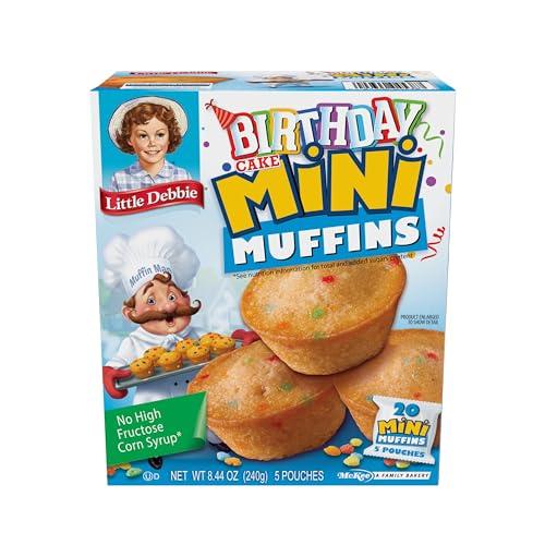 Little Debbie Birthday Cake Mini Muffins, 5 Pouches, 8.44 OZ Box, Pack Of 2 EXP: 05/01/2026