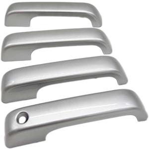 Glossy Silver Color Overlay Side Door Handle Cover Trim Set Compatible with 2015-2020 F-150 No Smart Buttons