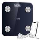 Smart Scale for Body Weight, BMI, Body Fat, Muscle Mass, Highly Accurate Digital Bathroom Scale, 20 Body Composition Analyzer Sync Apps 400lbs,10.2" Compact Scale, Blue