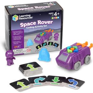 Learning Resources Space Rover Coding Set - Robotics for Kids, STEM Interactive Programming, Scientific Astronaut Toys, Engineering Gift Set, Games for Boys and Girls, Critical Thinking