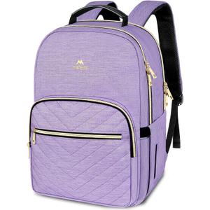 MATEIN 17 Inch Laptop Backpack, Womens Travel Laptop Backpack, Large Water Resistant College Teacher Nurse Work Bag Lightweight Daypack Computer Bagpack, Light Purple