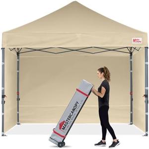 MASTERCANOPY Heavy Duty Pop-up Canopy Tent with Sidewalls (10x10,Beige)