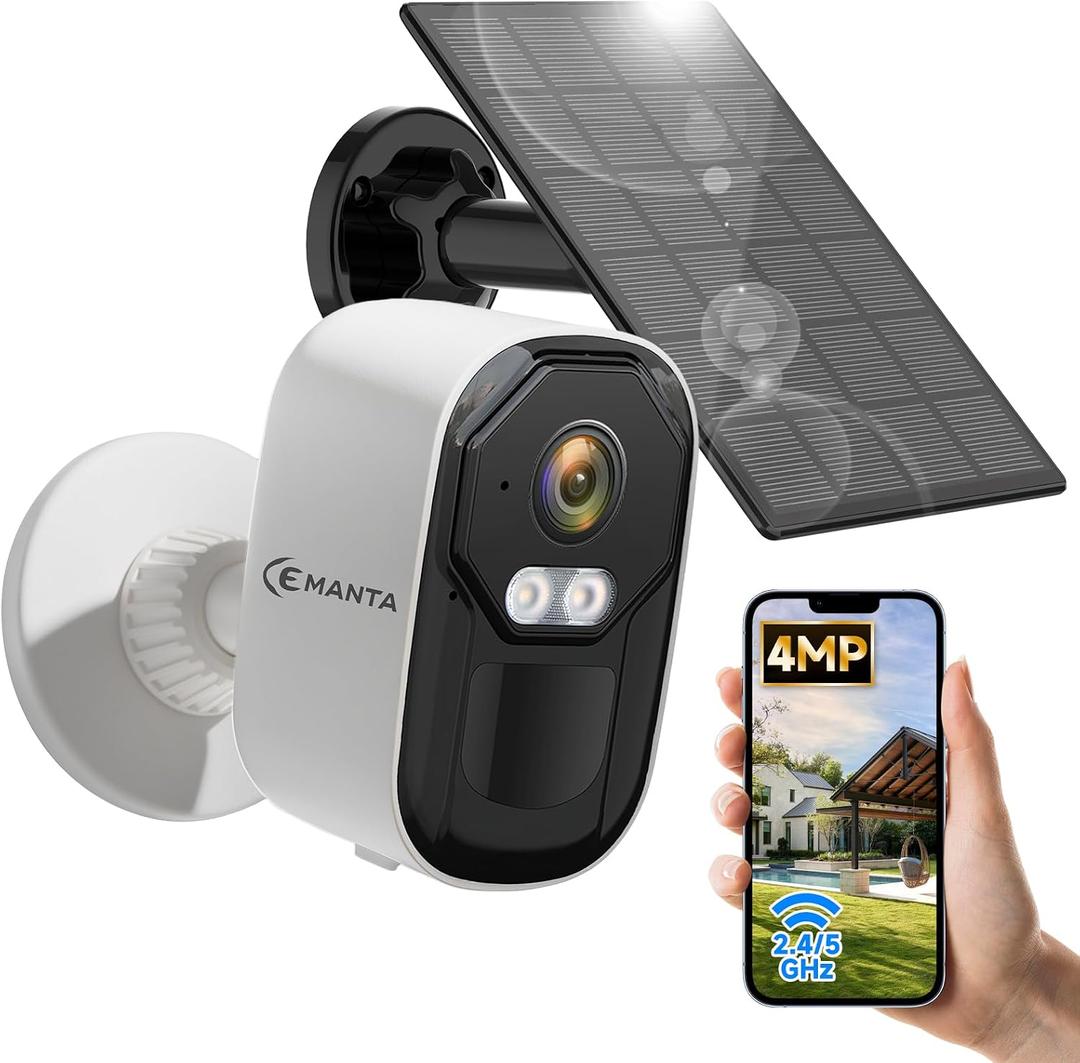 2.5K 4MP Security Cameras Wireless Outdoor, Solar & Battery Powered
