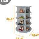 SpaceAid 4 Tier Rotating Shoe Rack Tower, Spinning Shoe Display Lazy Susan, Revolving 360 Shoe Rack Storage Round Carousel, Vertical Handbag Rotate Shoes Closet Organization (4-Tier Gray)