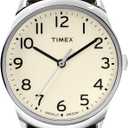 Timex Women's Easy Reader Watch (30mm, Brown/Silver-Tone/White/30mm)