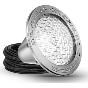CAtArt 10 Inch Pool Light for Inground Pool (White), AC120V LED Pool Lights Suitable for 10 Inch Wet Niche, 35W, 100 Foot Cord
