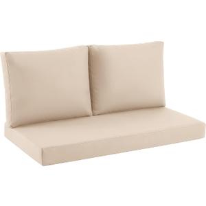 Outdoor Loveseat Cushion Set, 46" x 26" Loveseat Cushions for Outdoor Furniture, Waterproof & Fade-Resistant Patio Furniture Cushions, Deep Seat Cushion for Bench, Swing and Couch, Beige
