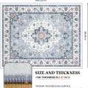 Area Rug for Living Room - Vintage Indoor Machine Washable Rug for Bedroom Dinning Room Floor - Soft Low-Pile Carpet Non-Slip Backing Floral Rugs Office (Blue White, 8' x 10')