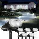 Linkind Solar Lights Outdoor StarRayS, Bright Solar Spot Lights Outdoor, IP65 Waterproof Spotlights for Garden Yard Landscape Walkway Patio Tree (Daylight, 6 Pack)