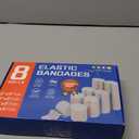 AZEN Premium 8 Pack Elastic Bandage Wrap (2x2", 2x3", 2x4", 2x6"), Compression Wrap Bandage for Legs, Ankle, Knee, Tummy, Body, Latex-Free, Lymphedema Wraps for Legs