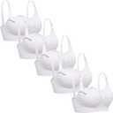 Lataly Womens Seamless Nursing Bra Sleeping Maternity Bralette for Breastfeeding Pack of 3 (5p White)