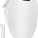 Bidet Toilet Seat Elongated, Rear and Feminine Wash, Unlimited Warm Water, Heated Seat, Warm Air Drying, Soft Close Lid, Sense Seat (Remote control)