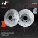 A-Premium 11.42 inch (290mm) Front Drilled and Slotted Disc Brake Rotors Compatible with Select Nissan and Infiniti Models - Quest 2004-2007/2009-2017 3.5L, M45 2003-2004 4.5L, Q45 2002-2006 4.5L