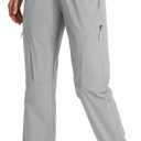 Hugut Women's Hiking Pants Quick Dry Lightweight Cargo Pants UPF 50 Water Resistant Zipper Pockets Golf Travel Work Camping (Large)