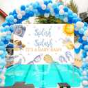 Sursurprise Pool Baby Shower Decorations, 5x3 ft Splish Splash Its A Baby Bash Backdrop Banner Photography Background Photo Studio for Summer Beach Swimming Pool Party Supplies