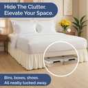 Bedskirt Queen Size Ruffle - 15 inch Drop Dust Ruffle Bed Skirt with Platform - Ultra-Soft, Easy Fit, Premium Hotel Quality - Wrinkle and Fade Resistant - for Women, Men, Kids and Teens - Off White