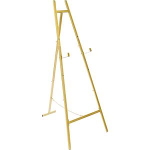 Baoz Metal Easel Stand, Gold Geometric Tall Adjustable Easel Stand for Sign with Chain Support Display Stand Floor 3 Tier Easel for Wedding, Painting Canvas, Tripod for Home and Office