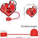 25 Pack Medical Straw Covers Cap for Tumblers, 10mm Cute Dust-Proof Straw Topper for Water Bottles Stanley Cups Accessories Gifts For Women Party Favors