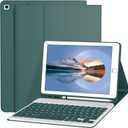 Keyboard Case for iPad 9th/8th/7th Generation 10.2 Inch [Magnetic Detachable Wireless Keyboard][Support 3 System] Flip Stand Case with Pencil Holder for iPad 10.2 2021/2020/2019, Dark Green
