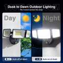 Onforu 100w Dusk to Dawn Outdoor Lighting,11000LM Led Outdoor Light from Dusk Till Dawn,Super Bright Flood Light,IP66 Waterproof Exterior Security Black Light Fixture,3 Heads Photocell for Garage,Yard