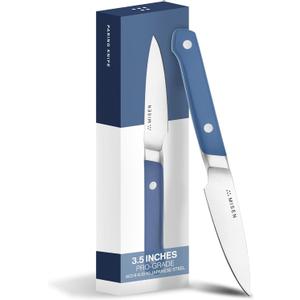 Misen Paring Knife  Precision Kitchen Knife with High-Carbon Stainless Steel Blade  Ergonomic Handle for Peeling, Trimming, and Slicing  Lightweight, Versatile Tool for All Culinary Tasks - Blue