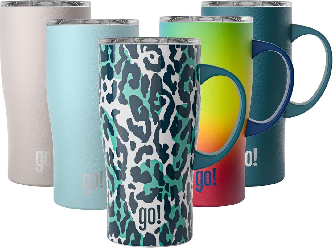 20oz Stainless Steel Handle Tumbler with Triple Insulation & Copper Lining  Keeps Coffee Hot for 6 Hours & Drinks Cold for 18  Spill-Resistant Press-On Lid with Sliding Sip Design (Multi Animal)