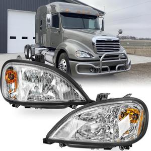 Headlights Headlamps Left & Right Pair Set Replacememt for 2004-2017 Freightliner Columbia
