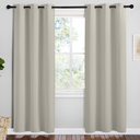 NICETOWN Kitchen 78 inches Long Curtains for Decoration, Natural, 2 Panels, 42 inches Wide, Thermal Insulated Grommet Room Darkening Draperies/Panels for Laundry