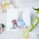 Ceramic Coasters Set of 4  Square Drink Coasters with Cork Backing, 3.9x3.9 Inches  Decorative Printed Designs for Home, Office, or Gift Use (Mama Rabbit)