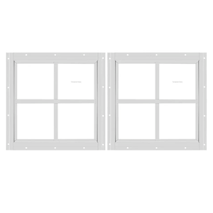 2 Pack Shed Window 12" W x 12" H, White Flush Mount Window with Tempered Glass for Playhouses, Sheds, Garage and Chicken Coops