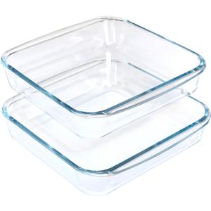 1.6-Qt Basics Square Tempered Glass Baking Dishes, Set of 2