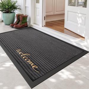 DEXI Front Door Mat Outside Entrance 36x60 Welcome Rubber Entry Doormat