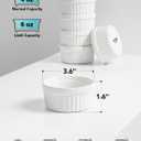 LE TAUCI Ramekins 4 OZ Oven Safe, Creme Brulee Ramekins, Pudding Custard Cups Souffle Ramiken, Dipping Sauce Dishes, Ceramic Ramekin Bowls Set of 6, White