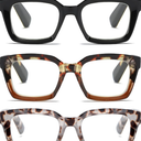 Readers for Women Oprah Style Square Reading Glasses with Spring Hinge Blue Light Blocking for Men Ladies