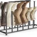 pickpiff Freestanding Boot Rack Organizer Tall Boots - Black Metal Boot Rack for Dorm Room, Closet, Entryway, Bedroom, Patio Outdoor, Hallway, Black, Shoe Storage Fit for 8 Pairs