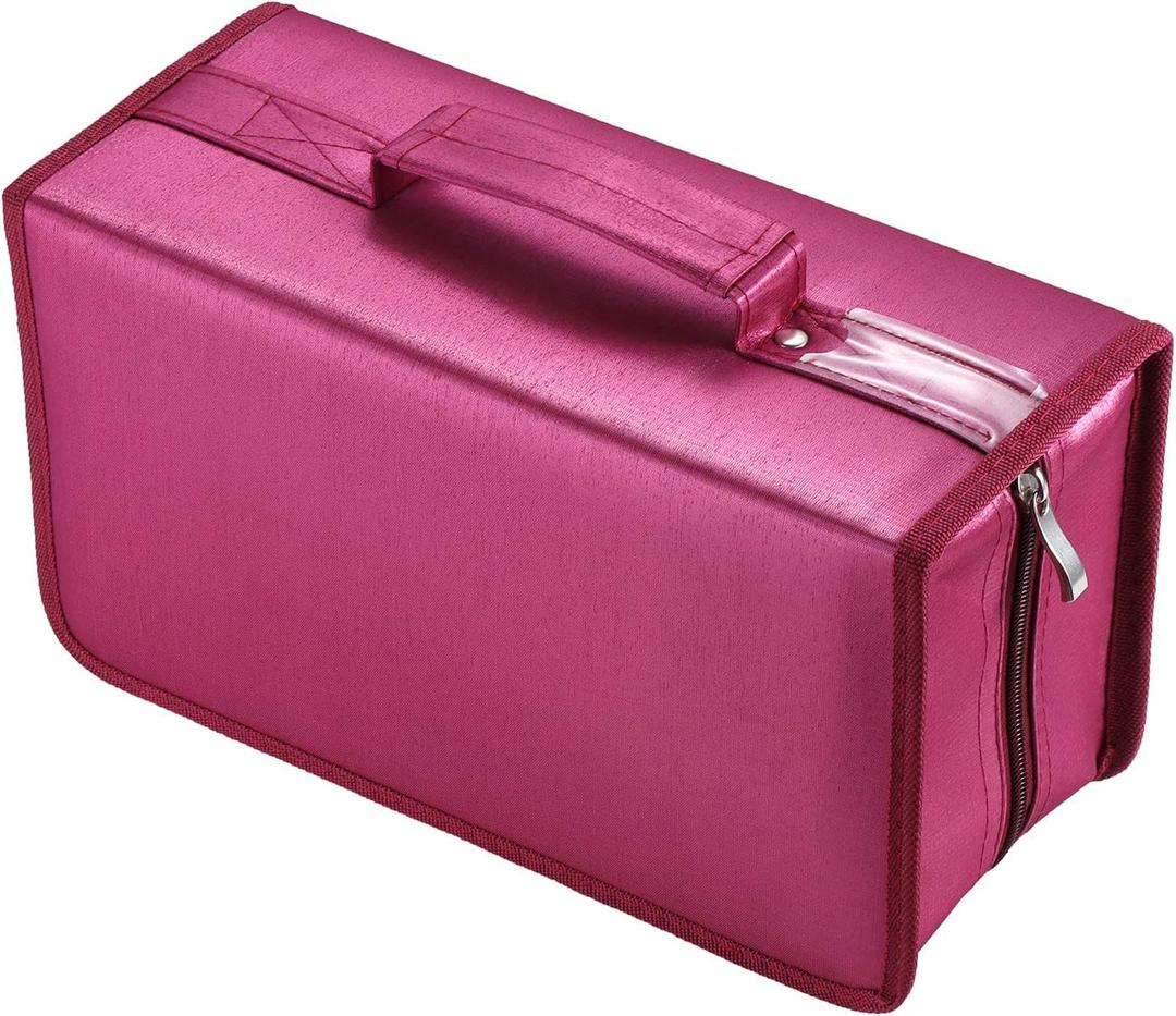 Alavisxf Nylon DVD Case - 160 Capacity Protective Disc Storage Organizer Bag for Car & Home