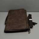 RAINSMORE Vintage Flap Messenger Bag for Men PU Leather Laptop Bag 15.6 Inch Mens Briefcase Waterproof Satchel Computer Bag (Brown)