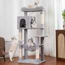 53”Cat Tree with Hammock & Extra Large Bed 23x12” for Large Cats