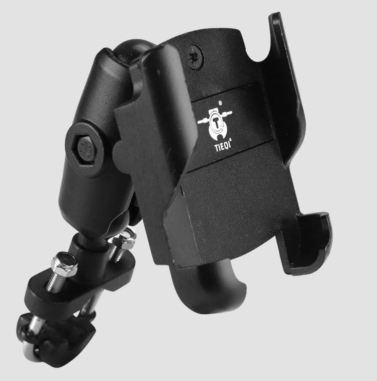 Wider Version Aluminum Alloy Motorcycle Phone Mount Bicycle Phone Holder Cell Phone Holder for iPhone,Samsung,and More 4.7to 6.8Smartphones (TQ065), Black