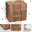 Bucherry 2026 Graduation Card Box Holder Class of 2026 Rustic Wooden Card Box with Slot for Congrats Grad Party Decorations Supplies (Brown, 8.66 Inches)