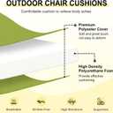 downluxe Outdoor Chair Cushions Set of 4 for Patio Furniture, Water-Resistant Square Corner Patio Chair Cushions with Ties, High Density Foam Outdoor Seat Cushion, 18.5" X 16" X 3", Sage Green
