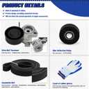 Serpentine Belt Drive Tensioner Pulley Kit Compatible with BMW 128i 325i 325xi 328xi 330i 330xi 525i 525xi 528i 528xi 530i 530xi X3 X5, 3.0L L6, 2006-2013#Replace ADK0022P