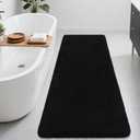Bathroom Runner Rugs 60x24, Extra Soft and Absorbent Bath Mats, Non-Slip Shaggy Long Bath Rug for Bathroom Floor, Tub and Shower, Machine Washable, Quick Dry, Black